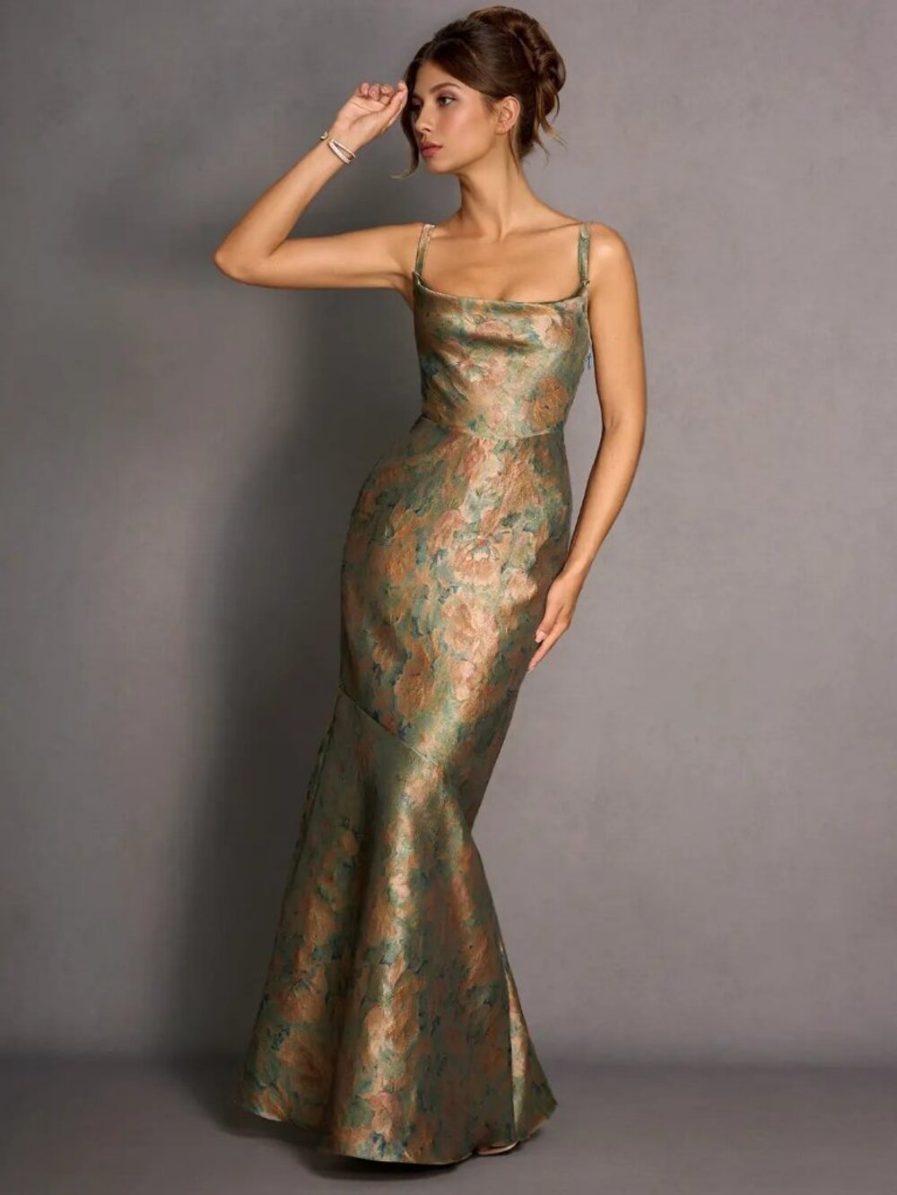NWT Azazie Calantha Vintage Teal Maxi Dress Size 12 – $129 Retail
